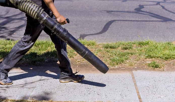 Backpack blowers for asphalt maintenance