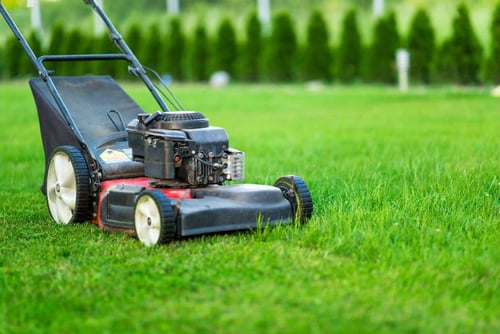 Lawn-mower-on-green-grass