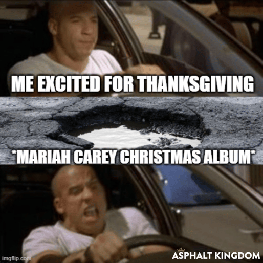 Christmas pothole meme
